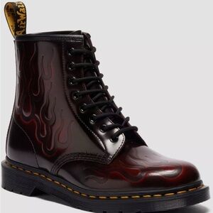 Dr. Martens Black and Red Flame Boots